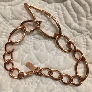 Rose Gold / Copper Chain Link Embellished Bracelet